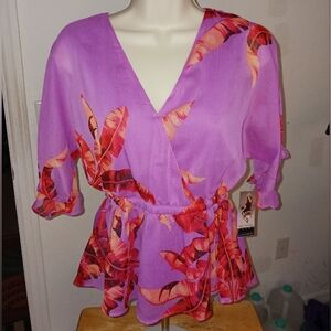 Sofia Vergara Floral Wrap Blouse